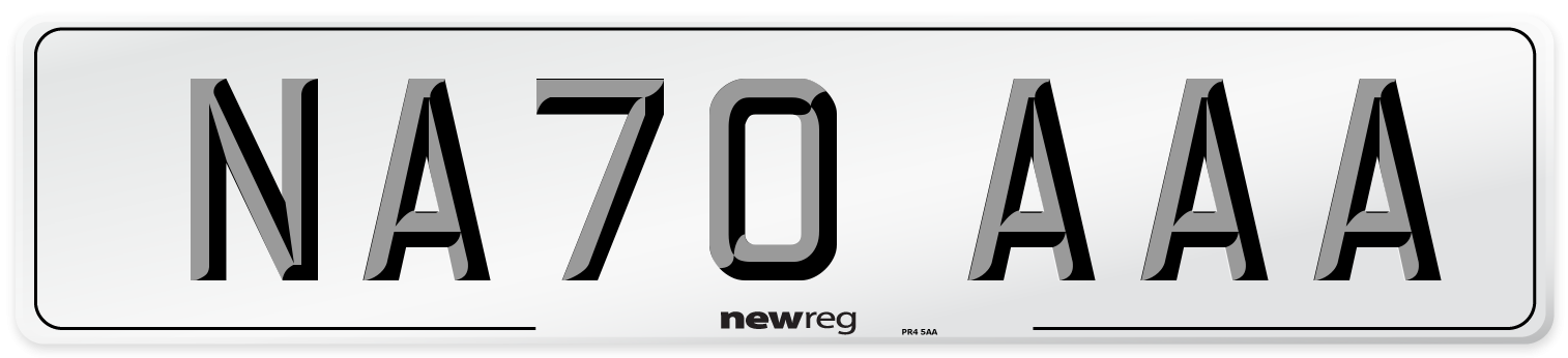 NA70 AAA Number Plate from New Reg